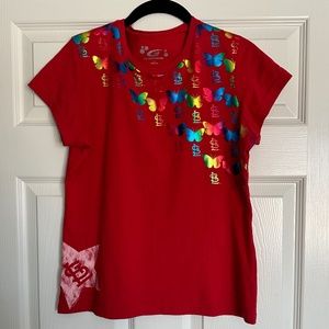 Girls St. Louis Cardinals Rainbow Butterfly T-Shirt